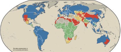 global water scarcity water shortages map