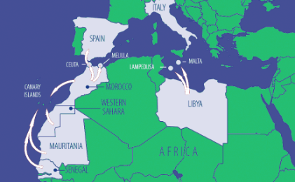 migration routes from Africa to Europe